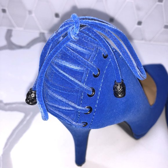 Wild Rose Cobalt Blue Stiletto Heels - Picture 3 of 6